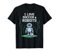 Lindo I Love Soccer & Robots Just Boy Who Like Robotics Dad Camiseta
