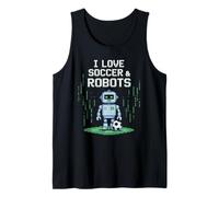 Lindo I Love Soccer & Robots Just Boy Who Like Robotics Dad Camiseta sin Mangas