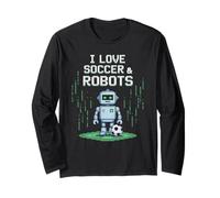 Lindo I Love Soccer & Robots Just Boy Who Like Robotics Dad Manga Larga