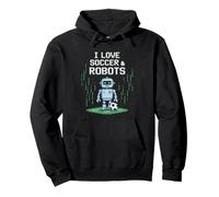 Lindo I Love Soccer & Robots Just Boy Who Like Robotics Dad Sudadera con Capucha