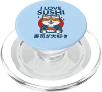 Lindo I Love Sushi Shiba Inu Comida Japonesa Arte Kawaii Pet Dog PopSockets PopGrip para MagSafe