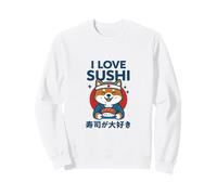 Lindo I Love Sushi Shiba Inu Comida Japonesa Arte Kawaii Pet Dog Sudadera