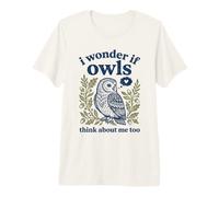 Lindo I Wonder If Owls Think About Me Too Forest Bird Camiseta Premium