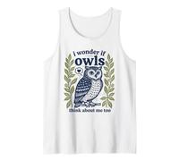 Lindo I Wonder If Owls Think About Me Too Forest Bird Camiseta sin Mangas