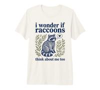 Lindo I Wonder If Raccoons Think About Me Too Folk Art Camiseta Premium