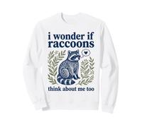 Lindo I Wonder If Raccoons Think About Me Too Folk Art Sudadera