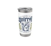 Lindo I Wonder If Squirrels Think About Me Too Animal Vaso térmico de acero inoxidable de doble pared