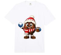 Lindo Invierno Grano de café de Dibujos Animados con Bola de Nieve y Taza Comfort Colors Adult Heavyweight T-Shirt