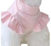 Lindo invierno negro hongo mangas de encaje cuello alto capa base dulce mascota perro gato ropa perro perro cachorro ropa abrigo chaquetas (L, rosa)