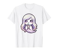 Lindo japonés Kawaii Chibi Banshee bebiendo té Boba Camiseta