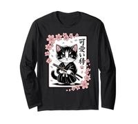 Lindo japonés Sakura - Clásico Lindo Gato Samurai bebé Kawaii Manga Larga