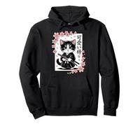 Lindo japonés Sakura - Clásico Lindo Gato Samurai bebé Kawaii Sudadera con Capucha