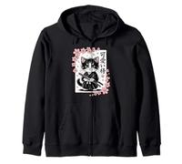 Lindo japonés Sakura - Clásico Lindo Gato Samurai bebé Kawaii Sudadera con Capucha