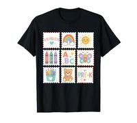 Lindo jardín de Infantes Pre K Escuela Iconos Rainbow Sunshine Camiseta gráfica económica