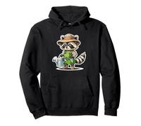 Lindo Jardinería Mapache Kawaii Animales Niños Jardinero Sudadera con Capucha