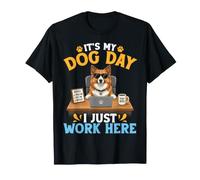 Lindo Jefe de Perro Pastor islandés, es el día de mi Perro, Solo Trabajo aquí Camiseta