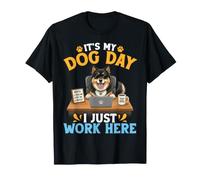 Lindo Jefe finlandés Lapphund Es el día de mi Perro, Solo Trabajo aquí Camiseta