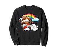 Lindo Jesucristo Pastor Cordero Rainbow Kid Cristianismo Sudadera