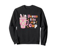 Lindo Jesús de Pascua Llena mi Copa Daisy Bunny Christian Faith Sudadera