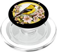 Lindo jilguero Amarillo Floral Americano Goldfinch PopSockets PopGrip para MagSafe