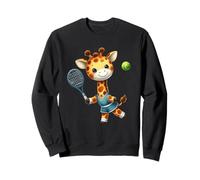 Lindo Jirafa Jugador De Tenis Acuarela Safari Animal Sudadera