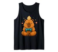 Lindo Juego Capybara Kawaii Gamer Animal Capybara Gamer Camiseta sin Mangas