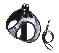 Lindo juego de arnés y correa para perro con estampado pingüino, chaleco reflectante ajustable para cachorros para perros pequeños, medianos y grandes y gatos