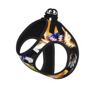 Lindo juego de correa de arnés con estampado de mapache para gato y perro, chaleco reflectante ajustable a prueba de fugas con malla suave transpirable, para mascotas pequeñas y cachorros gatitos