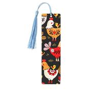 Lindo juego de marcadores de madera de gallo para leer, 5 piezas de clips de marca de libros bonitos y cuidadosos regalos para amantes