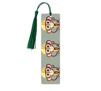 Lindo juego de marcapáginas de madera de mono para leer, 5 piezas de clips de marca de libro cuidadosos y bonitos regalos para amantes