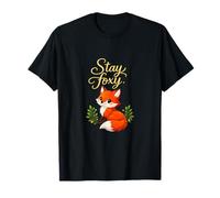 Lindo Juego de Palabras con Forma de Zorro de Stay Foxy con diseño de Animales Camiseta