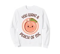 Lindo Juego de Palabras con Melocotones Kawaii con melocotón y melocotón «You Want A Peach of Me» Sudadera