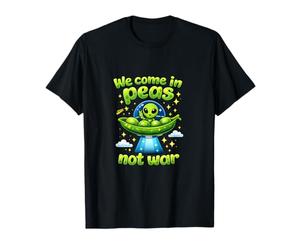 Lindo Juego de Palabras de alienígenas OVNI Venimos en Guisantes, no Guerra Camiseta