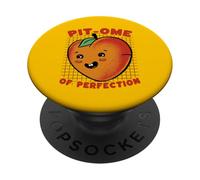 Lindo Juego de Palabras de melocotón Kawaii Pit-Ome of Perfection PopSockets PopGrip Adhesivo
