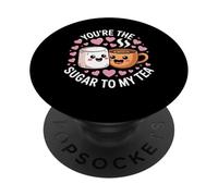 Lindo juego de palabras de té You're The Sugar To My Tea Couples Design PopSockets PopGrip Adhesivo