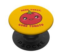 Lindo Juego de Palabras de Tomate aquí Hoy Pasado Tomate Humor PopSockets PopGrip Adhesivo