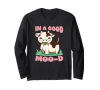 Lindo Juego de Palabras de Vaca en un Buen Humor Animal de Granja Moo-d Manga Larga