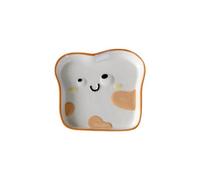 Lindo Juego De Platos Cerámica Para Pan Cuenco Arroz El Hogar Esmalte En Relieve Desayuno Fruta Postre Cuchara Cena Bocadillo Nido Pájaro Ensalada Helado Sopa Pasta (Plato de tostadas cuadrado)
