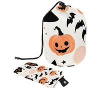Lindo juego de vectores con ilustraciones de Halloween 1_24 bolsa de cosméticos con mini bolsa con cremallera, bolsa de aseo de viaje para mujer, organizador de maquillaje con cordón, bolsa portátil