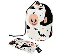 Lindo juego de vectores con ilustraciones de Halloween 1_24 bolsa de cosméticos con mini bolsa con cremallera, bolsa de aseo de viaje para mujer, organizador de maquillaje con cordón, bolsa portátil