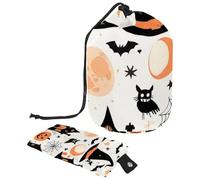 Lindo juego de vectores con ilustraciones de Halloween 1_29 bolsa de cosméticos con cordón organizador multifuncional para maquillaje y artículos de tocador, Multicolor 07,