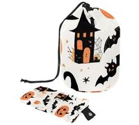 Lindo juego de vectores con ilustraciones de Halloween 1_29 bolsa de cosméticos con cordón organizador multifuncional para maquillaje y artículos de tocador, Multicolor 17,