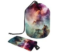 Lindo juego de vectores con ilustraciones de Halloween 1_6 bolsa de cosméticos con cordón organizador multifuncional para maquillaje y artículos de tocador, Multicolor 16,