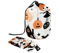 Lindo juego de vectores con ilustraciones de Halloween 1_95 bolsa de cosméticos con cordón organizador multifuncional para maquillaje y artículos de tocador, Multicolor 02,