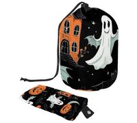 Lindo juego de vectores con ilustraciones de Halloween 2_133 bolsa de cosméticos con cordón organizador multifuncional para maquillaje y artículos de tocador, Multicolor 01,