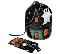 Lindo juego de vectores con ilustraciones de Halloween 2_133 bolsa de cosméticos con cordón organizador multifuncional para maquillaje y artículos de tocador, Multicolor 05,