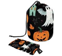 Lindo juego de vectores con ilustraciones de Halloween 2_133 bolsa de cosméticos con cordón organizador multifuncional para maquillaje y artículos de tocador, Multicolor 02,