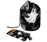 Lindo juego de vectores con ilustraciones de Halloween 2_139 bolsa de cosméticos con cordón organizador multifuncional para maquillaje y artículos de tocador, Multicolor 02,