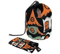Lindo juego de vectores con ilustraciones de Halloween 2_139 bolsa de cosméticos con cordón organizador multifuncional para maquillaje y artículos de tocador, Multicolor 18,
