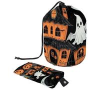 Lindo juego de vectores con ilustraciones de Halloween 2_139 bolsa de cosméticos con cordón organizador multifuncional para maquillaje y artículos de tocador, Multicolor 19,